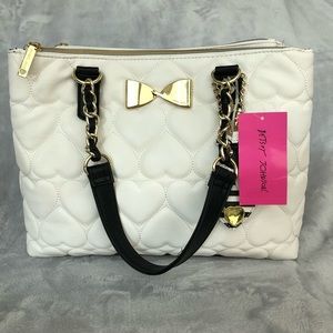 Betsey Johnson Triple Compartment Tote - Cream